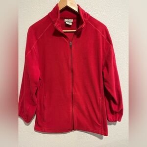 LL Bean Vintage Glacial Fleece Full Zip Up Jacket Red Size Medium